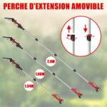 Perche Télescopique Taille Arbre Électrique Extensible