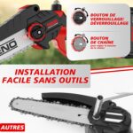 Perche Télescopique Taille Arbre Électrique Facile