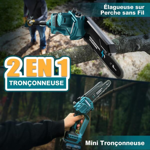 Scie Élagueuse Sur Perche 2 en 1