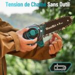Tronçonneuse Télescopique Batterie Tension de Chaine