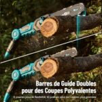 Tronçonneuse Télescopique Batterie avec Bois