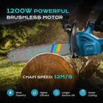 Mini Tronçonneuse à Batterie Brushless 1200W