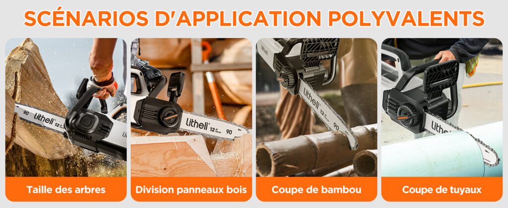 Tronçonneuse Double Batterie Banniere Matériau