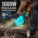 Tronçonneuse avec 2 Batteries 1600W