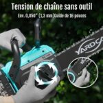 Tronçonneuse avec 2 Batteries Tension de Chaine